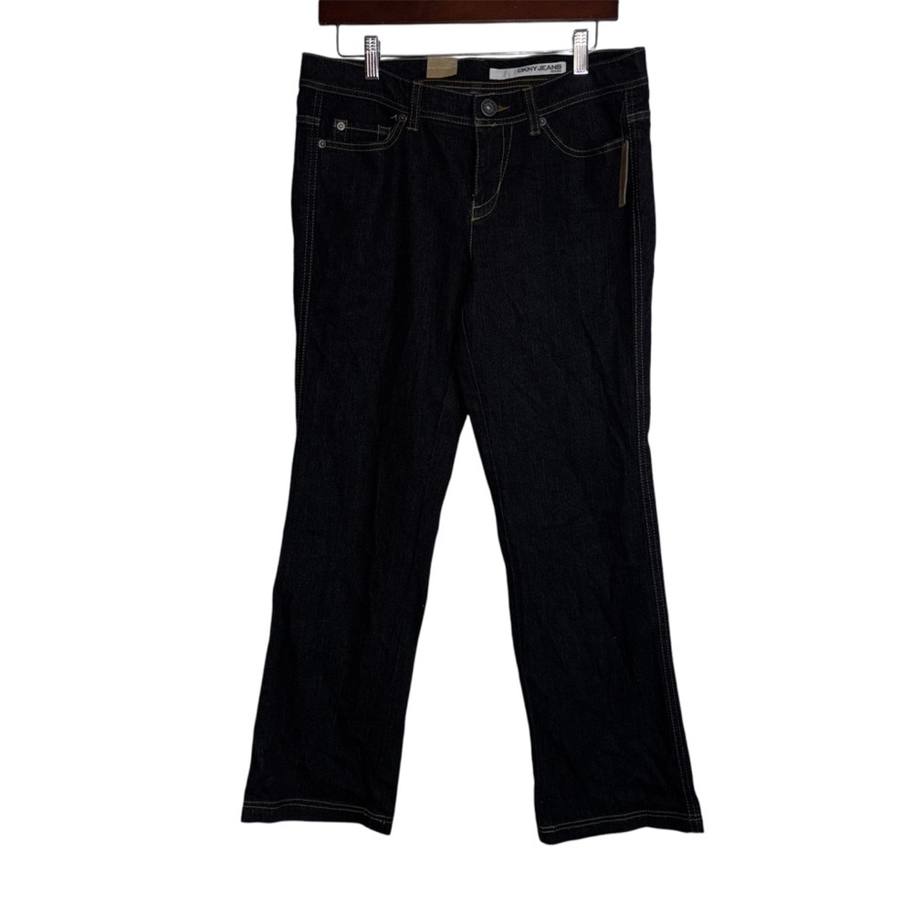 DKNY Petite Black Jeans Chelsea Low Rise Straight Leg 10R